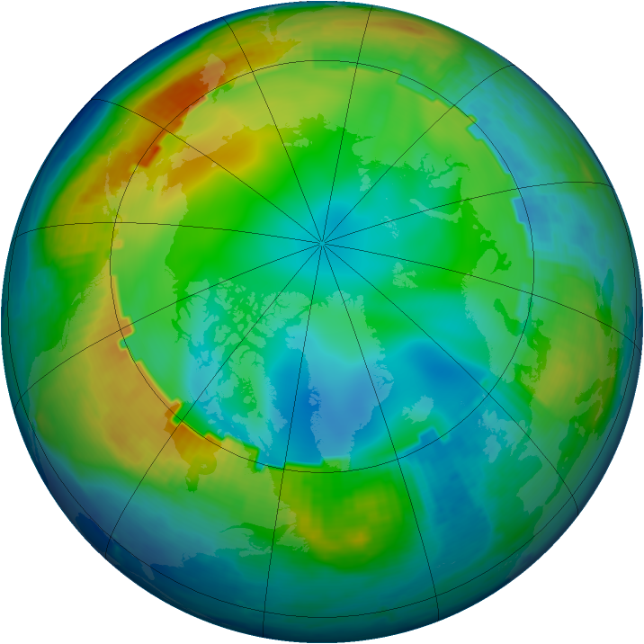 Arctic ozone map for 06 December 1998